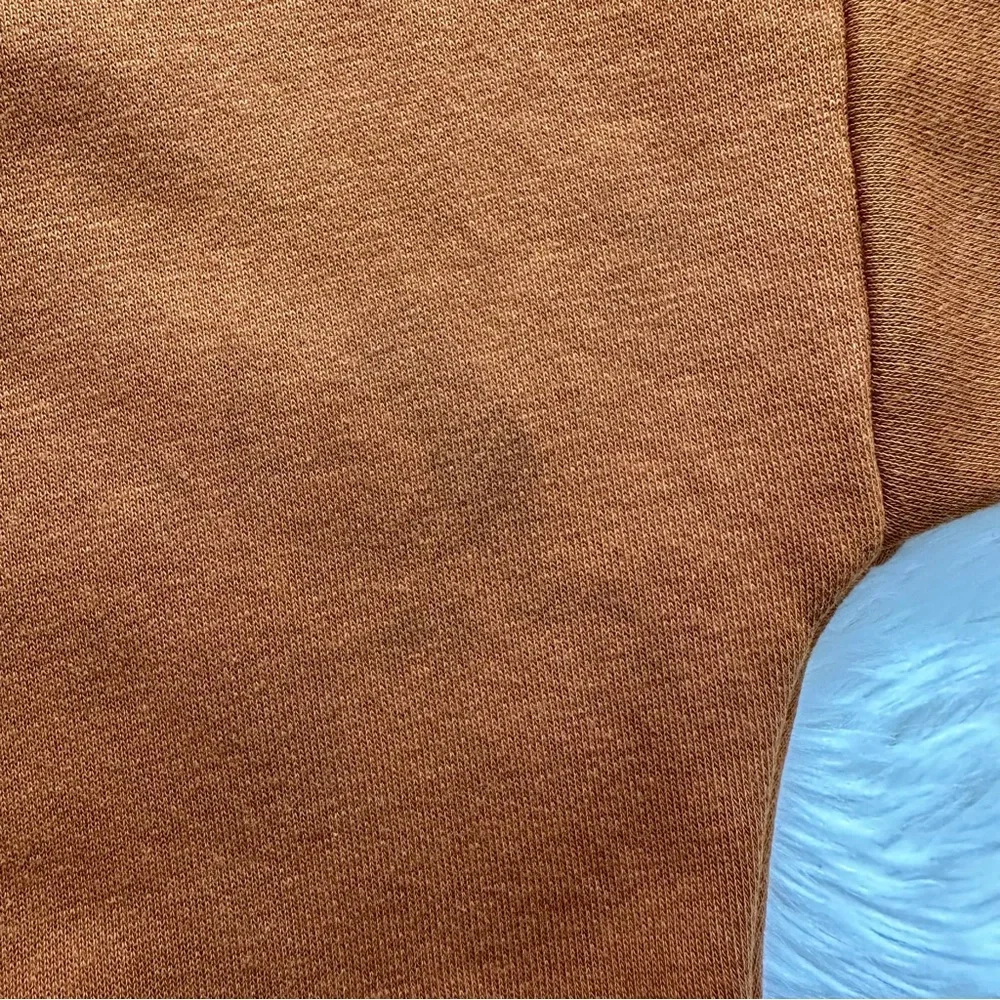 Carbon38 Sweatshirt Macrame Shoulder Pullover Long Sleeve Caramel Cafe XS - Picture 13 of 14